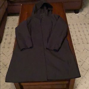 STUNNING Eileen fisher black raincoat size Petit M